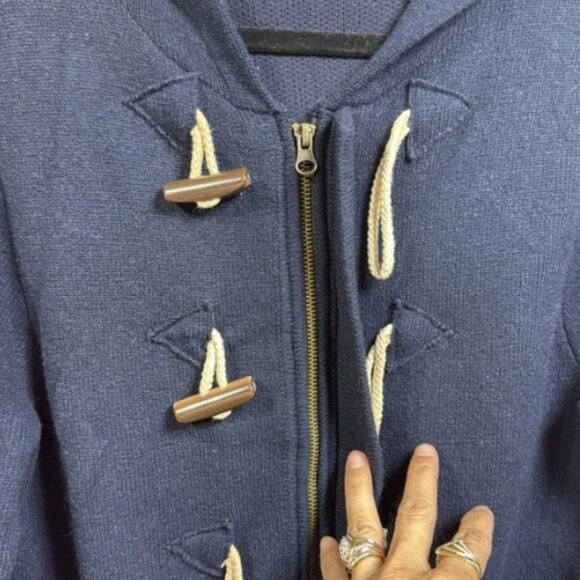 (W1) Zara, vintage wool jacket-style sweater, with super front and, size M - Picture 7 of 13